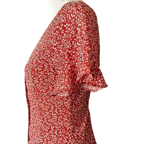 Polly Summer Cowgirl Flowy Boho Mini Floral Short Sleeved Mini Sundress - Picture 3 of 7